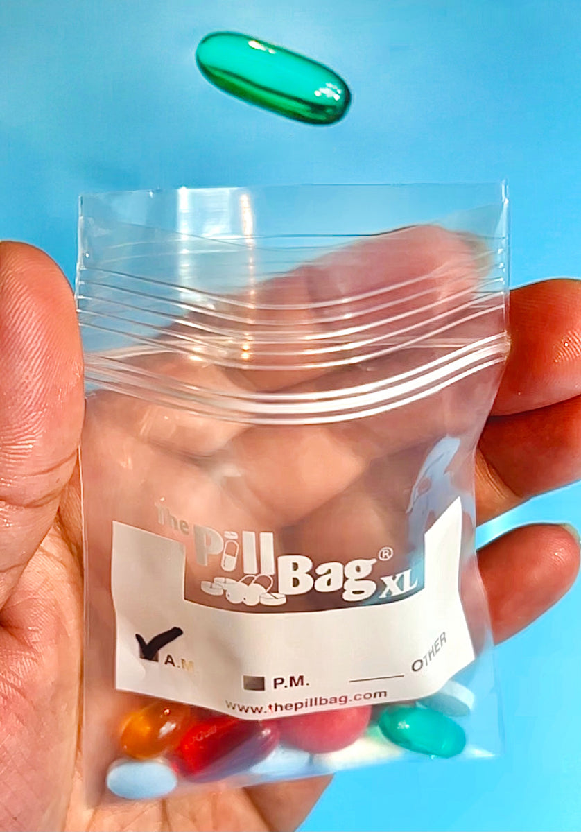 The Pill Bag XL 50 Bag Count Resealable Zipper Poly Bags, 3 by 3-Inch, 3  mil, Clear with Write-on Label