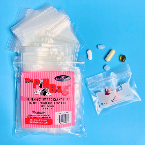  The Pill Bag 100 Count Pill Bag Size 3 X 2 3 Mil : Health &  Household