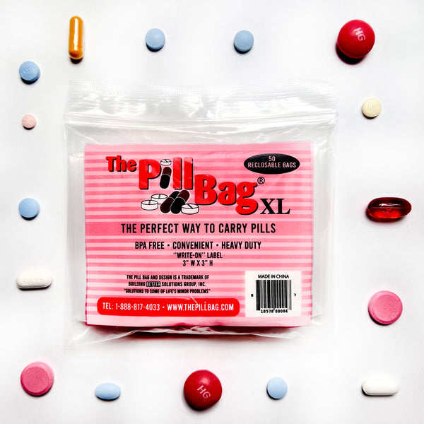 The Pill Bag XL, 200 Count (4 Packs of 50), Reusable